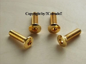 >vergoldet< Türschloss-Schrauben clean für VW_VR6,GTI,G60 cleane Optik >gold< - Picture 1 of 1