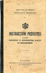Romania Early Aviation Bombing Combatter Plane Istruzioni Aviator 1923 - Foto 1 di 6