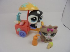 Littlest Pet Shop Lps #2640 brown himalayan cat + Penguin #2244 + Accessories