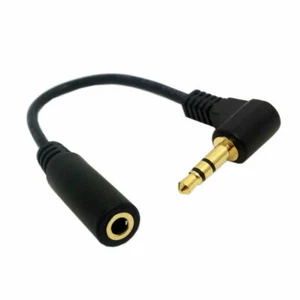 CY 90 D Right Angled 3.5mm 3pole Audio Stereo Male to Female Extension Cord AUX - Picture 1 of 10