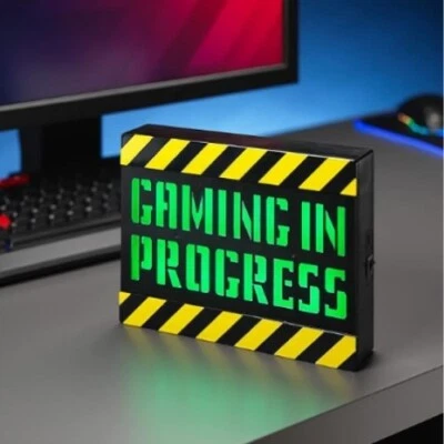Gaming in Progress Light-Up Sign Lightbox Lamp USB Battery Novelty Gamers Gift - Image 1 of 3