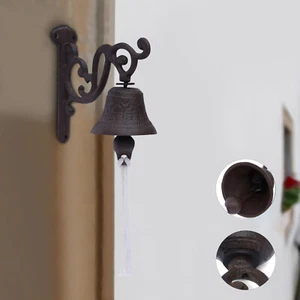 Campanello a vento in ghisa stile retrò campanello porta vintage da appendere a parete - Foto 1 di 12