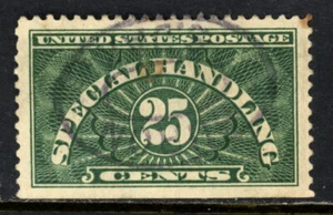 SCOTT QE4 1925 25 CENT SPECIAL HANDLING ISSUE EFO VARIETY USED VF CAT $50! - Picture 1 of 2