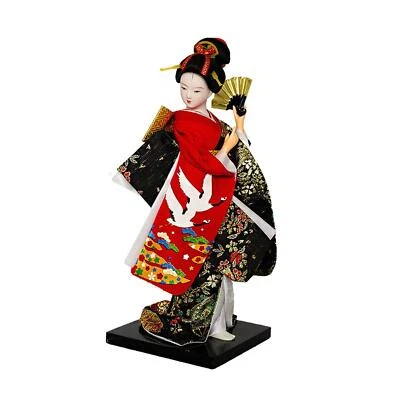 Japanische Geisha Kimono Puppe Folk Ethno Kunst Handwerk Geisha Figur Schreibtisch - Bild 1 von 4