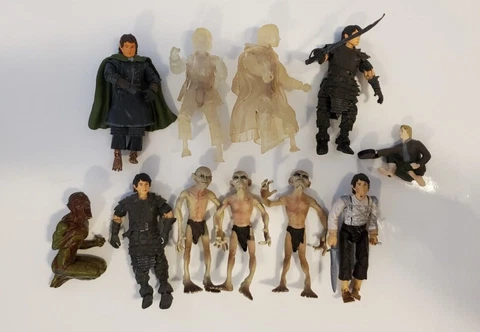 The Lord Of The Rings 9 Figure 3.5 " Lot Gollum Translucent Bilbo Plus Cover