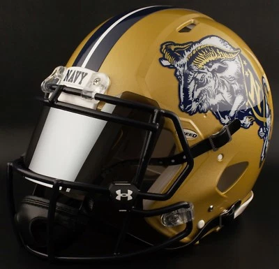 Casco de fútbol americano auténtico GAMEDAY NAVY MIDSHIPMEN con protector ocular UNDER ARMOUR Foto 1 de 4
