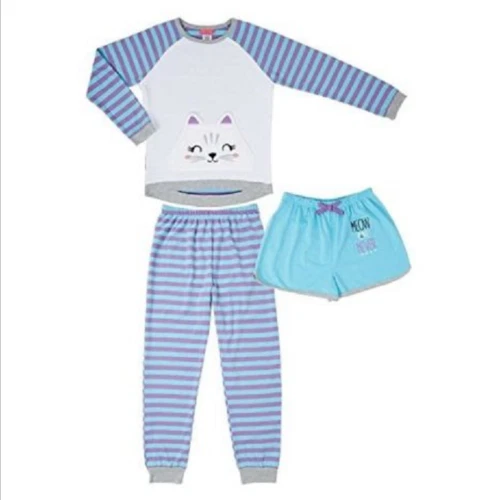 Juego de pijama Saint Eve niños jóvenes 3 piezas, (verde azulado y púrpura, talla XS (5/6)) NUEVO CON ETIQUETAS Foto 1 de 1