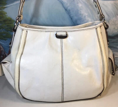Franco Sarto Bolso de Hombro Blanco Multi Bolsillo Plata Aro Herrajes Foto 1 de 4