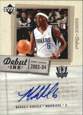 2005-06 Upper Deck Rookie Debut Ink Basketball Card #MD Marquis Daniels AUTO