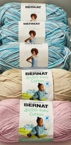 Lot of 5 Skeins- Bernat Softee Baby Cotton-Multiple Colors-NEW-FREE SHIPPING - Picture 1 of 3