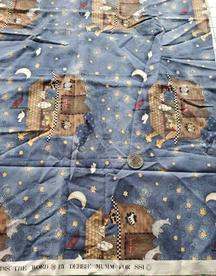 Tela de costura de algodón edredón SSI de 1/2 yarda Arca de Noé Mumms The Word Foto 1 de 3