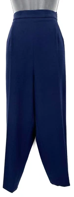 Josephine Chaus Womens Pleated Front Dress Pants Size 14 Navy Blue Knit Stretch - Imagem 1 de 4