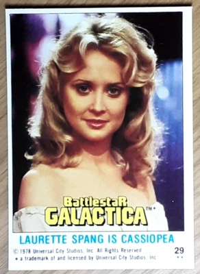 Tarjeta 29 1978 Battlestar Galactica edición Reino Unido Laurette Spang Is Cassiopea Foto 1 de 3