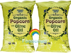 2 Packs Trader Joe's Organic Popcorn with Extra Virgin Olive Oil  5 oz Each Pack - Picture 1 of 5