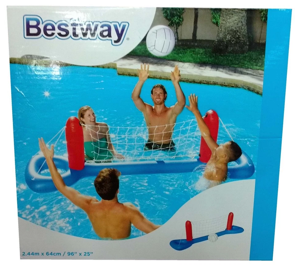 BESTWAY PISCINA INFLABLE FLOTANTE VOLEIBOL JUEGO SET CENTRO DE JUEGO Foto 1 de 1