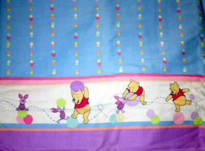 WINNIE THE POOH AND PIGLET (SINGLE) BORDER - 100% COTTON FABRIC - Image 1 of 4