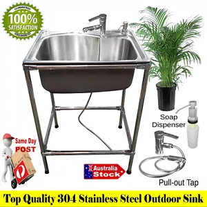 MARINE GRADE 304 STAINLESS STEEL SINK BBQ BACKYARD CONNECTS TO GARDEN HOSE - Picture 1 of 4