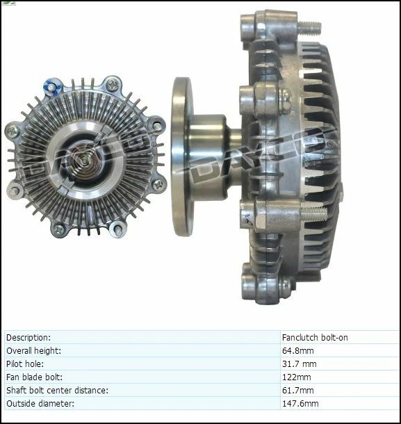 FAN CLUTCH VISCOUS HUB FITS HOLDEN RODEO TF 2.8Ltr 4JB1-T TURBO DIESEL ENGINE - image 1 of 1