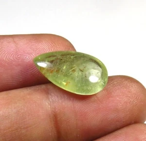 Natural Green Sapphire Cabs 17x10mm Handmade Pear Smooth Gemstone 9Cts DIY SP-47 - Picture 1 of 7