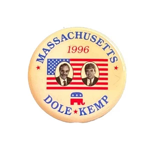 1996 Bob Dole for President Massachusetts 50 State 1.5" Button Jack Kemp Pinback - Picture 1 of 2