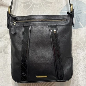 Burberry Nova Check Crossbody Shoulder Bag Satchel Black Leather Canvas With COA - Picture 1 of 23