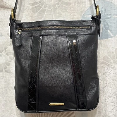 Burberry Nova Check Crossbody Shoulder Bag Satchel Black Leather Canvas With COA - Image 1 of 4