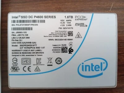 Unità di memoria a stato solido SSD Intel P4600 da 1.6 TB per Data Center - Immagine 1 di 2