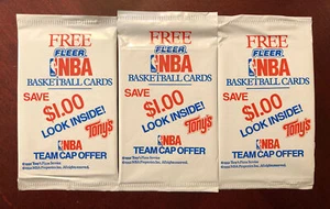 RARE 1992/1993 Fleer Tony’s Pizza NBA Basketball THREE Sealed Packs - Picture 1 of 3