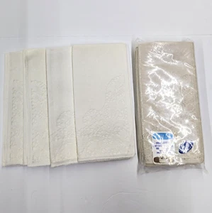 Nuevo juego de 8 servilletas de esquina de encaje cuáquero vintage hechas en EE. UU. 17"x17" blanco crudo - Imagen 1 de 10