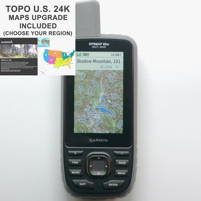 Garmin GPSMAP 66sr w/ Maps Upgrade TOPO U.S. 24K High Detail Topographic - Image 1 of 4