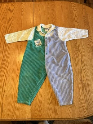 复古缓存 1980 年代幼儿尺寸 4 灯芯绒连体套装卡通 — 第 1/4 张图片