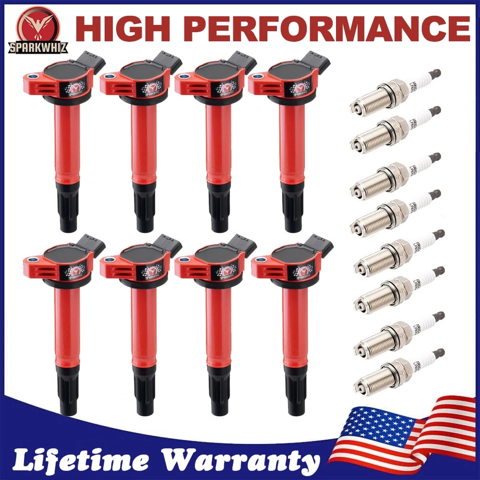 Nuevo 8 bobinas de encendido y 8 bujías de iridio para Toyota Sequoia Tundra Lexus UF487 Foto 1 de 4