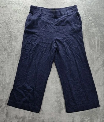 Брюки женские Haver & Blair большие темно-синие эластичные сзади на талии с широкими карманами для ног  - Изображение 1 из 4