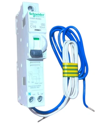Schneider Electric Acti9 C16 Amp RCBO 30mA iC60H 16A Type C 240V A9D11816 - Image 1 of 2