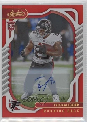 2022 Absolute Rookies Spectrum Red Signatures /75 Tyler Allgeier Rookie Auto RC - Image 1 of 2