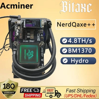 Bitaxe Miner NerdQaxe++ 4.8Th/s 60W Hydro Liquid Cooler Bitcoin Miner