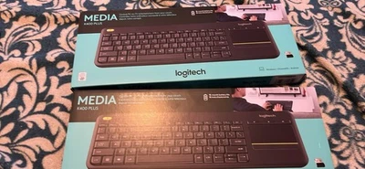 2 Logitech K400 Plus Wireless Touch Keyboards Black - Image 1 of 4