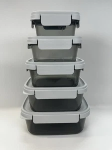 Lock & Lock 5 Piece Square Nestable Air & Watertight Container Set Food Storage - Picture 1 of 7