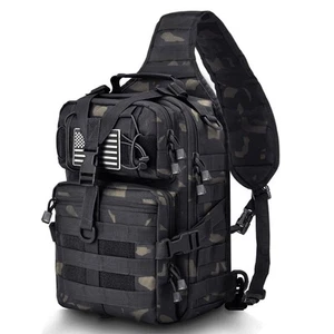Military Tactical Sling Chest Bag Large Molle Men Crossbody Shoulder Backpack - Picture 1 of 21