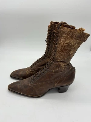 Botas antiguas eduardianas 1890 1900 victorianas para mujer colección occidental viejo oeste” Foto 1 de 4