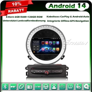 128GB 8-Kern Android 14 DAB+ DVD Autoradio CarPlay GPS Navi für BMW Mini Cooper - Bild 1 von 23