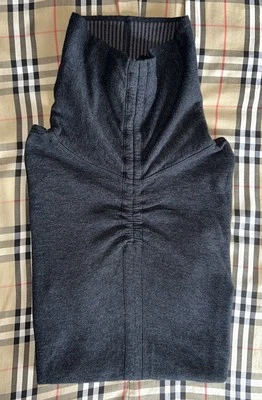 Двусторонний женский свитер Lululemon In A Cinch 6 в серую полоску с воротником-хомутом W3L88S - Изображение 1 из 4