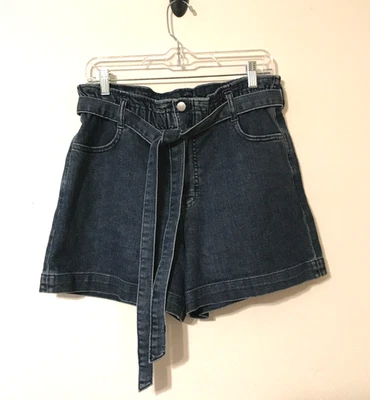 J. Pantalones Cortos Crew Talla 29 Tiro Alto Cinturón Bolsa de Papel Denim Jean Shorts BX733 Foto 1 de 4