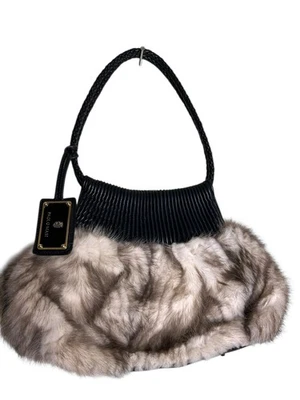 Paolo Masi норковая Дамская сумка кожаная наплечная сумка сделано в Италии - Изображение 1 из 4