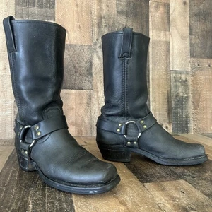 Frye 700 Square Toe Buckle Harness Moto Boots Womens 9 M - Picture 1 of 12