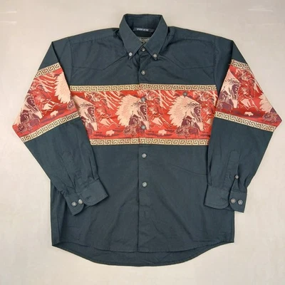 Camisa De Colección Buffalo Country Pequeña Para Hombre Vaquero Occidental Bordada India 22x29 Foto 1 de 4