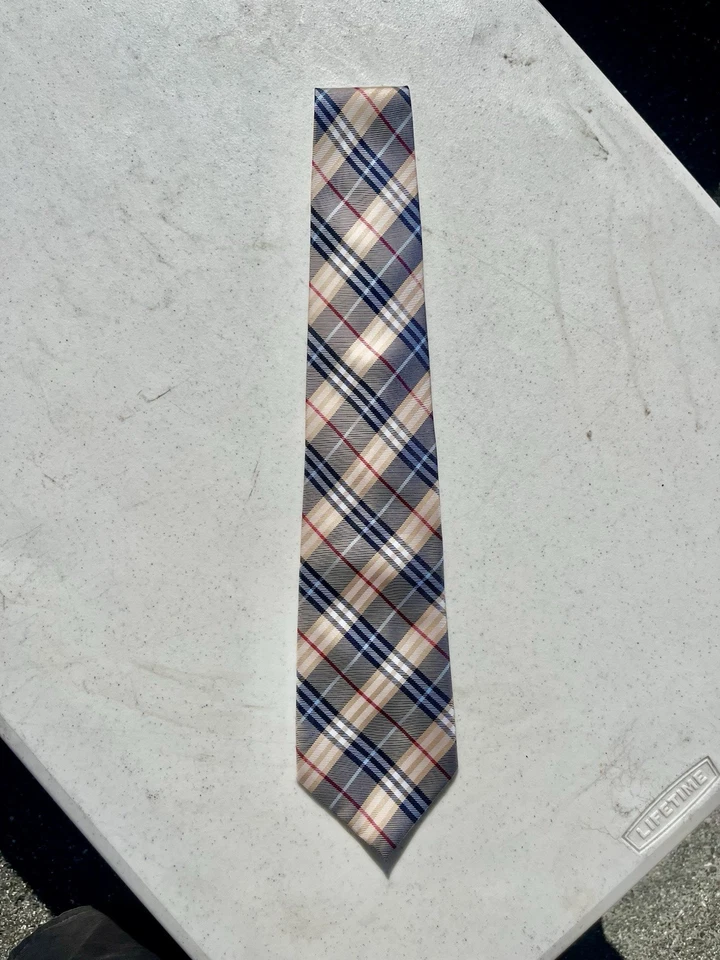 Corbata de seda vintage Burberry of London para hombre a cuadros escoceses 100 % seda Foto 1 de 4