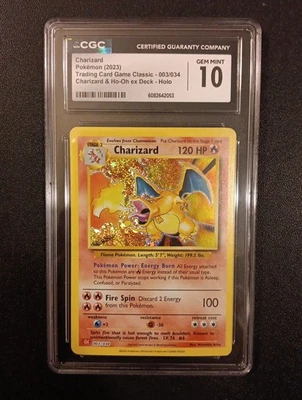🔥 💎 GEM MINT 10 CHARIZARD 003/034 CLASSIC COLLECTION GEM MINT 10🔥💎 PSA BGS - Image 1 of 2