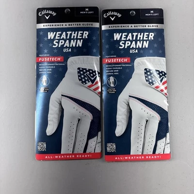 Guante Callaway Golf Weather Spann mano izquierda hombre medio izquierdo nuevo (2) paquete Foto 1 de 4