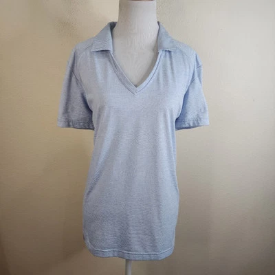 Camisa de golfe Ping Sensorcool feminina gola azul manga curta tamanho 14 - Imagem 1 de 4